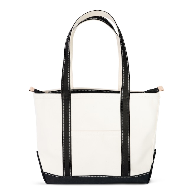 ロングハンドル ファスナー付き 帆布 キャンバス トートバッグ Mサイズ 大きめ Ship and Rock Basic tote 日本製 （ブラック）