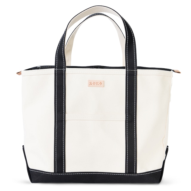 ファスナー付き 帆布 キャンバス トートバッグ Mサイズ 大きめ Ship and Rock Basic tote 日本製 （ブラック）