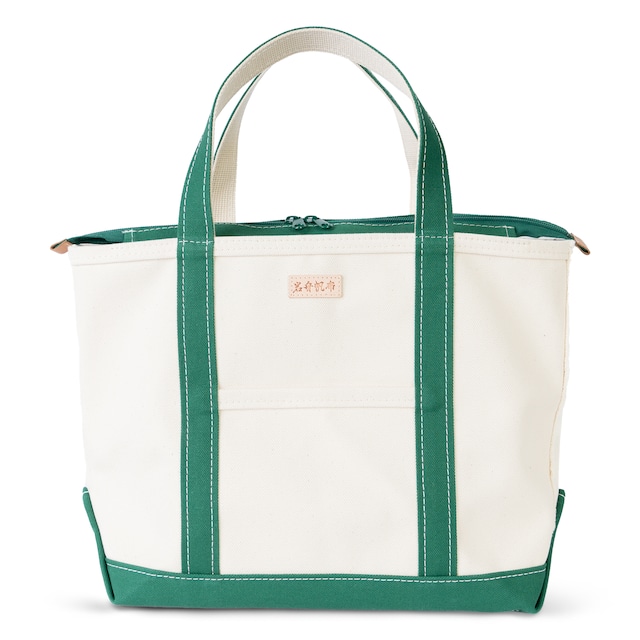 ファスナー付き 帆布 キャンバス トートバッグ Mサイズ 大きめ Ship and Rock Basic tote 日本製 （ミドルグリーン）