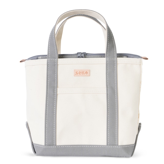 ファスナー付き 帆布 キャンバス トートバッグ Sサイズ 小さめ Ship and Rock Basic tote 日本製 ( グレー)