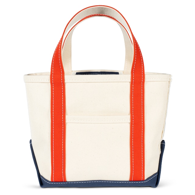 【日本製】帆布 キャンバス トートバッグ Sサイズ Ship and Rock Basic tote 日本製 （オレンジレッド×ネイビーブルー）
