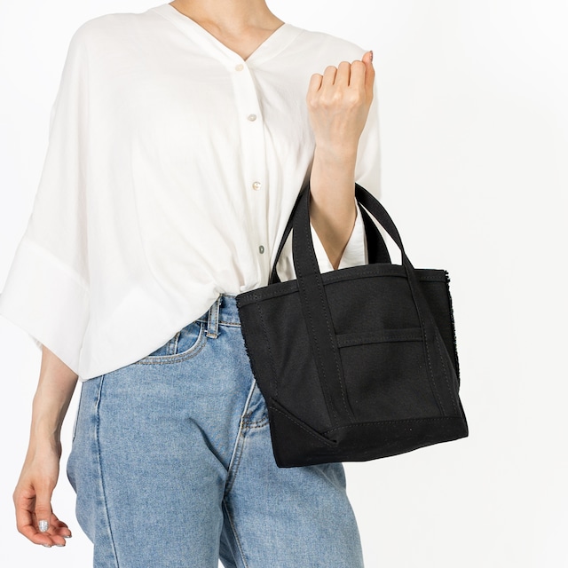 【日本製】 帆布 キャンバス トートバッグ レディース メンズ Ship and Rock Basic tote 日本製 SSサイズ アウトレット品 （ブラック）